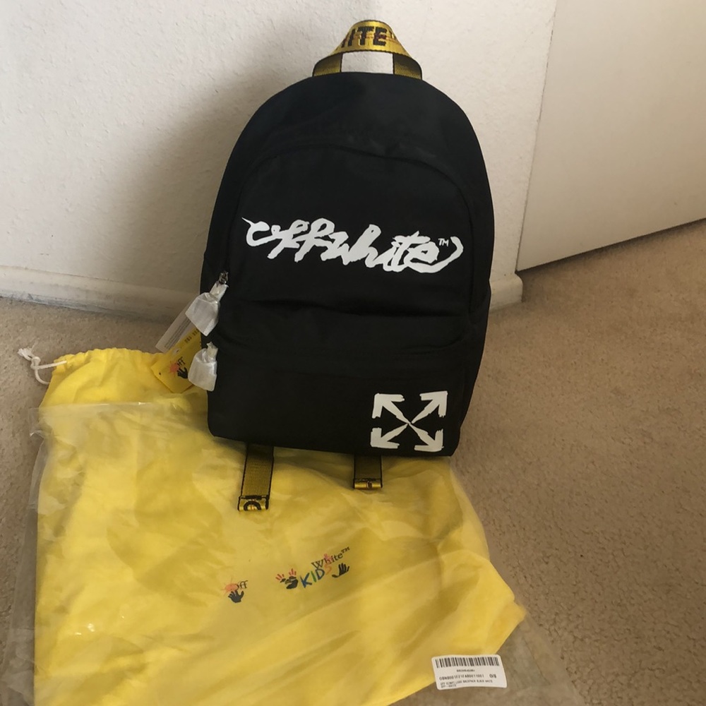 NWT OFF-WHITE Script Logo Arrow-Print Small Backpack - Picture 5 of 11
